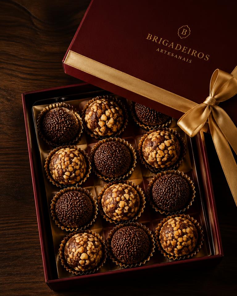 Brigadeiros gourmet em caixa de presente